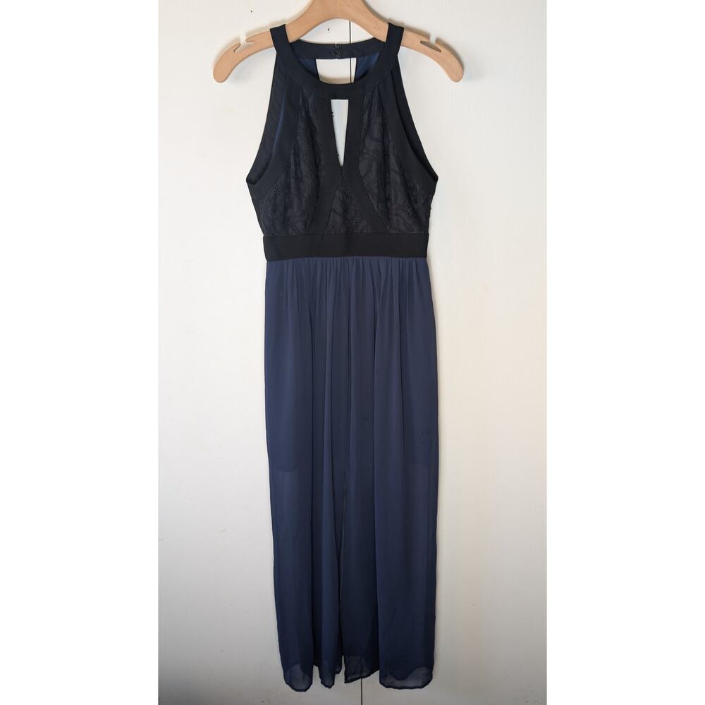 BCBGeneration Navy Maxi With Black Lace Bodice Size 0 - Picture 2 of 16